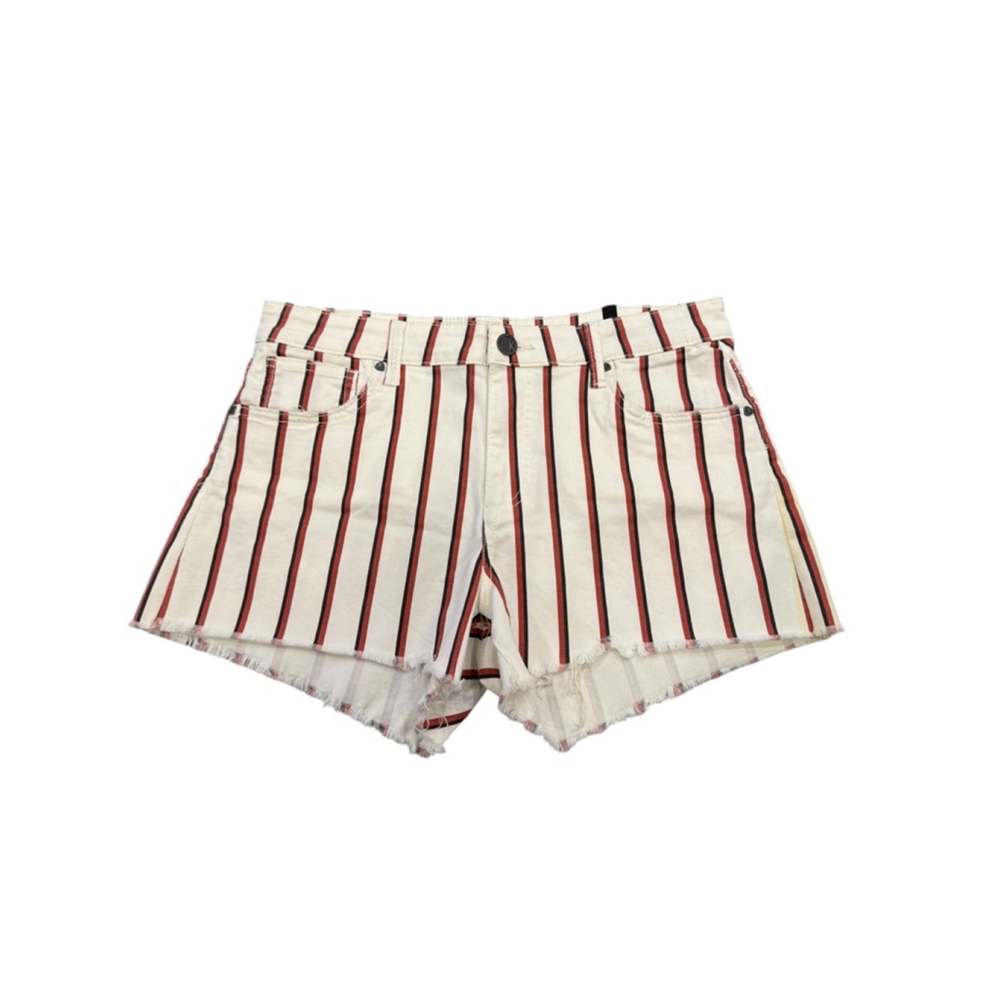 KUT from the Kloth Striped Shorts Size 8 White‎ Red, Black